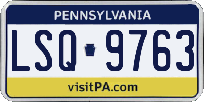 PA license plate LSQ9763