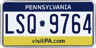 PA license plate LSQ9764