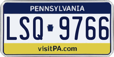 PA license plate LSQ9766