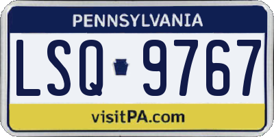 PA license plate LSQ9767