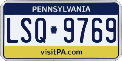 PA license plate LSQ9769
