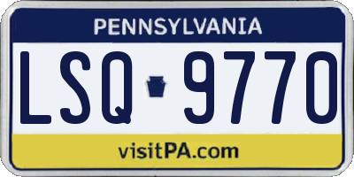PA license plate LSQ9770
