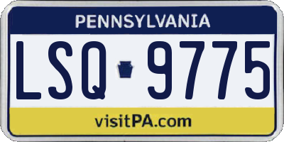 PA license plate LSQ9775
