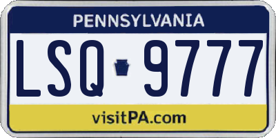 PA license plate LSQ9777