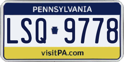 PA license plate LSQ9778