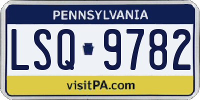 PA license plate LSQ9782
