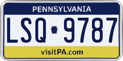 PA license plate LSQ9787