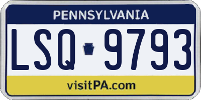 PA license plate LSQ9793