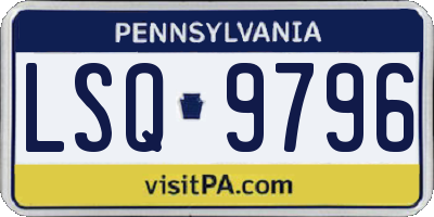 PA license plate LSQ9796