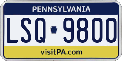 PA license plate LSQ9800