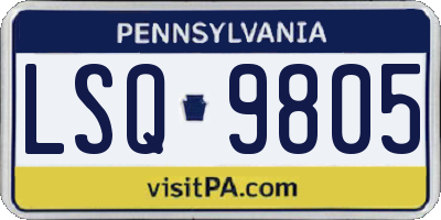 PA license plate LSQ9805