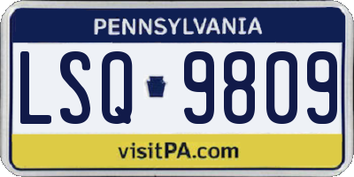 PA license plate LSQ9809