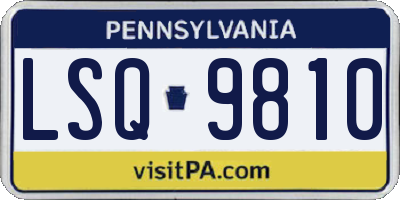 PA license plate LSQ9810