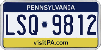 PA license plate LSQ9812