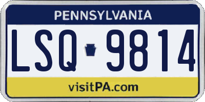 PA license plate LSQ9814