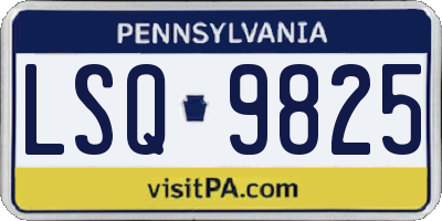 PA license plate LSQ9825