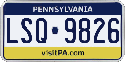 PA license plate LSQ9826