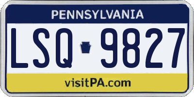 PA license plate LSQ9827