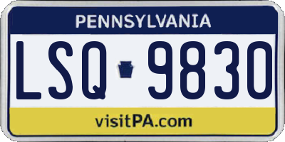 PA license plate LSQ9830