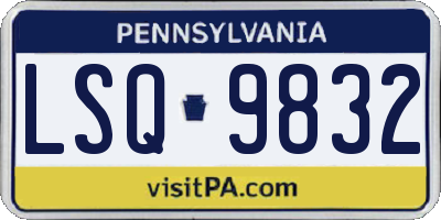 PA license plate LSQ9832