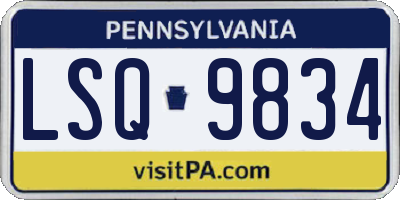 PA license plate LSQ9834