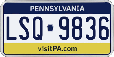 PA license plate LSQ9836