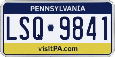 PA license plate LSQ9841