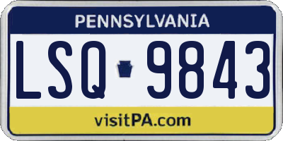 PA license plate LSQ9843