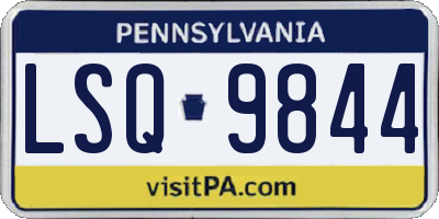 PA license plate LSQ9844