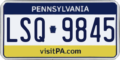 PA license plate LSQ9845