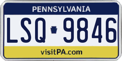 PA license plate LSQ9846
