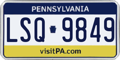 PA license plate LSQ9849