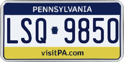 PA license plate LSQ9850