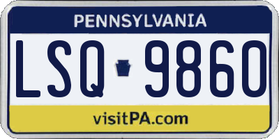 PA license plate LSQ9860