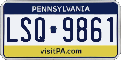 PA license plate LSQ9861