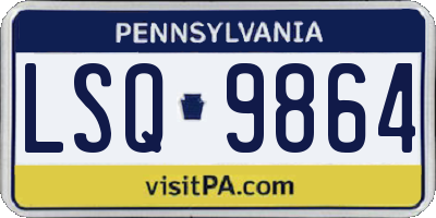 PA license plate LSQ9864