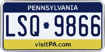 PA license plate LSQ9866