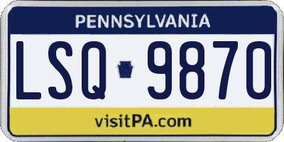 PA license plate LSQ9870