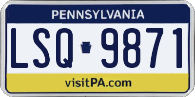 PA license plate LSQ9871