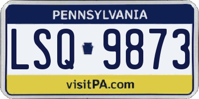 PA license plate LSQ9873