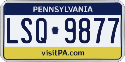 PA license plate LSQ9877