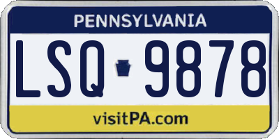 PA license plate LSQ9878