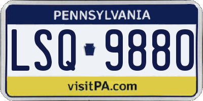 PA license plate LSQ9880