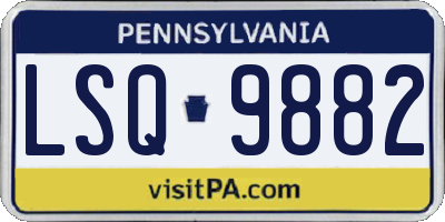 PA license plate LSQ9882