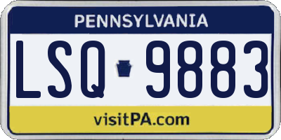 PA license plate LSQ9883