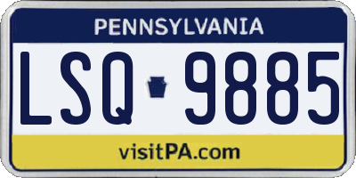 PA license plate LSQ9885