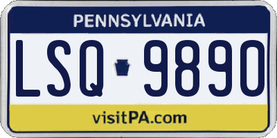 PA license plate LSQ9890
