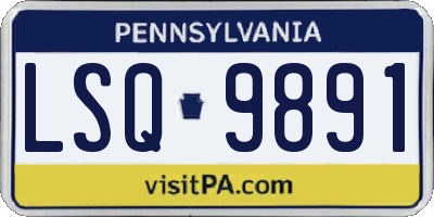 PA license plate LSQ9891