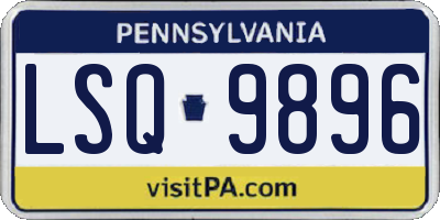 PA license plate LSQ9896