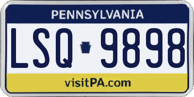 PA license plate LSQ9898